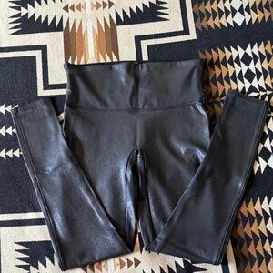 SPANX Black Faux Leather Leggings